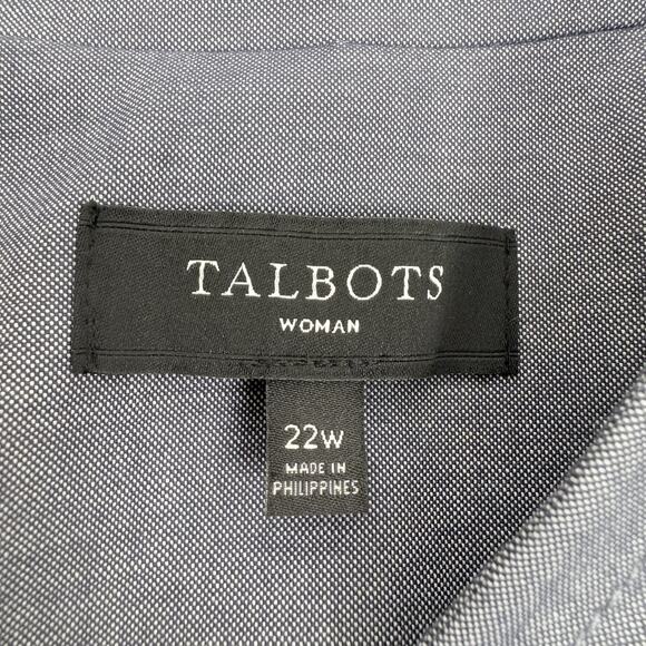 Talbots Womens Blazer Plus Size 22W Gray Cotton Blend Career Office Corporate - Picture 10 of 16